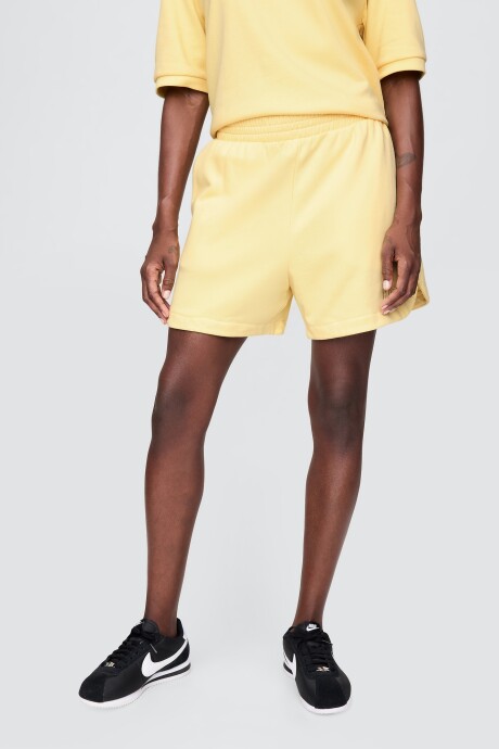 Short Sin Felpa Logo Gap Mujer Pale Banana 12-0824Tcx