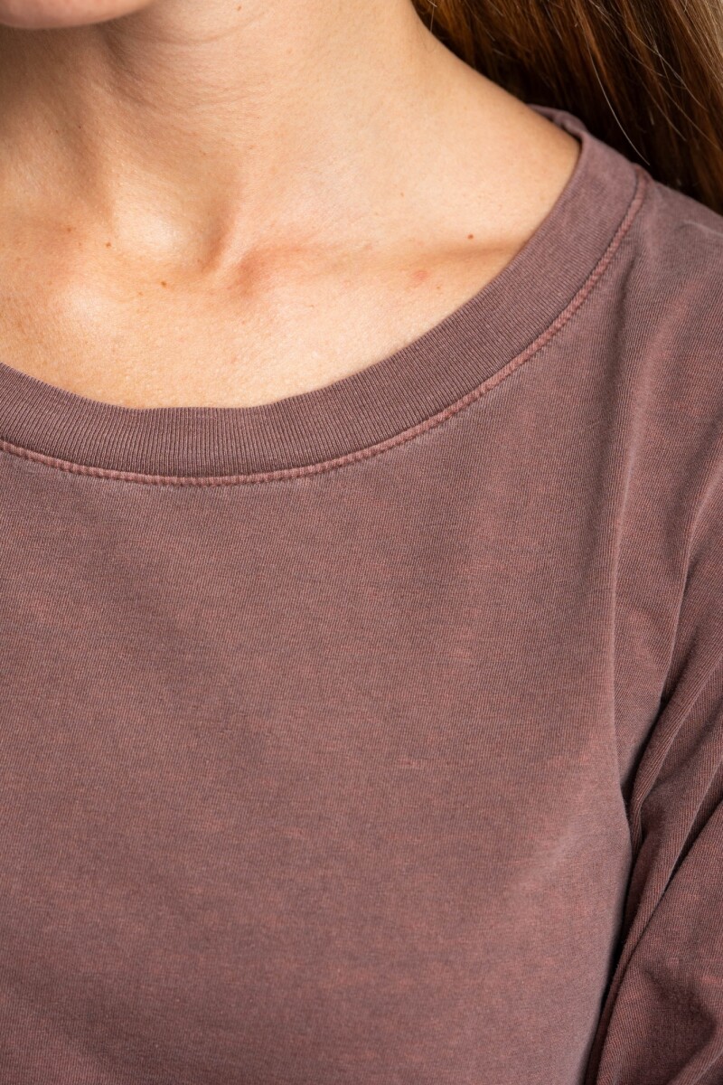 Remera Algodon Lavado Marron