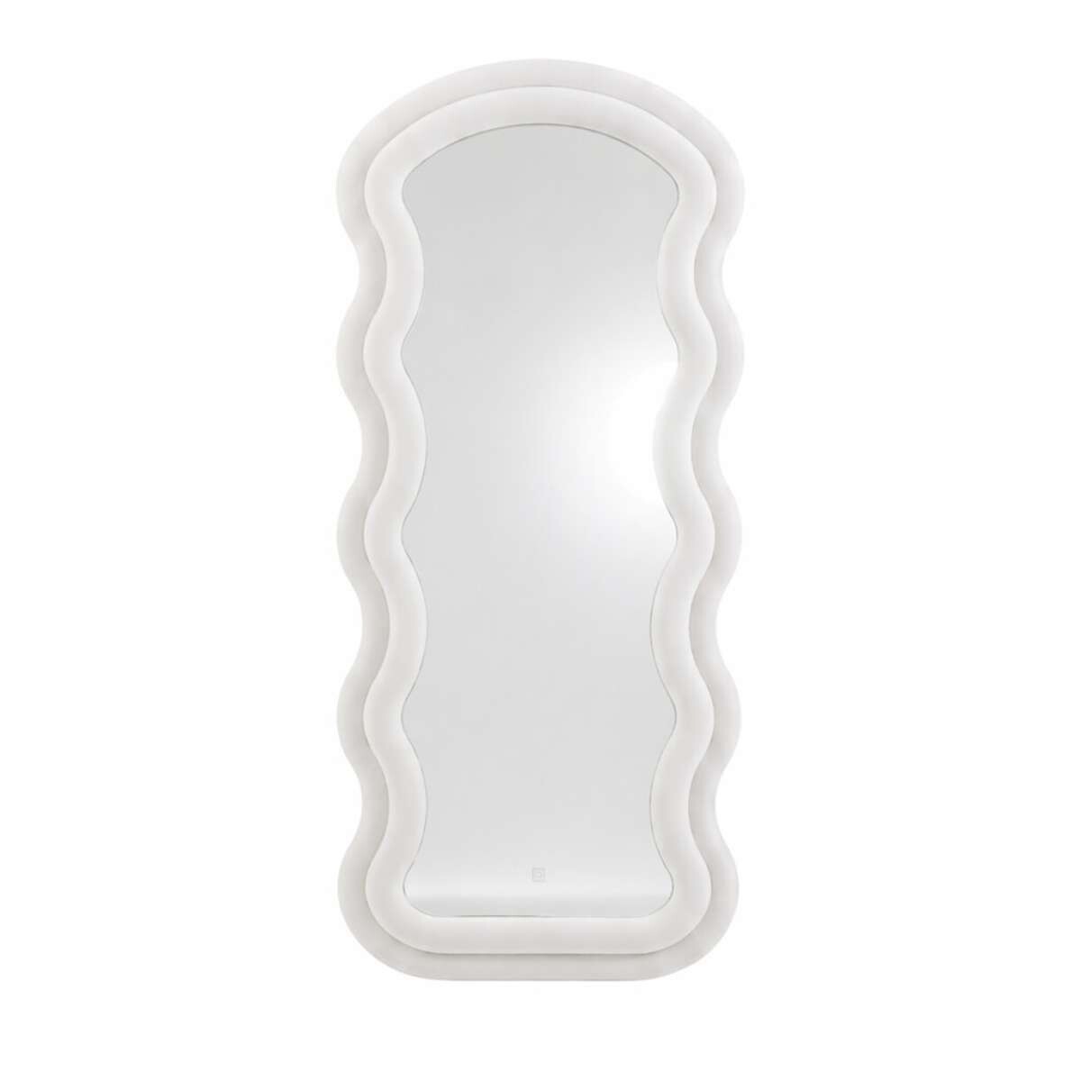 Espejo de pie con marco de ondas velvet - 60x160cm - Blanco 