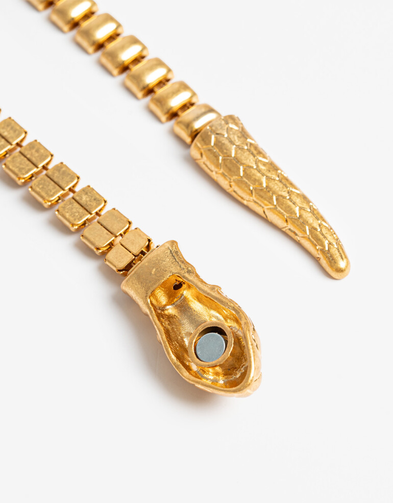 Collares Cortos Metal Collar Corto Metal Snake - Dorado Oro Amarillo