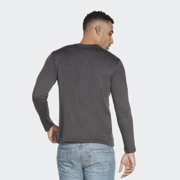 Buzo Skechers GOknit Pique Henley Gris