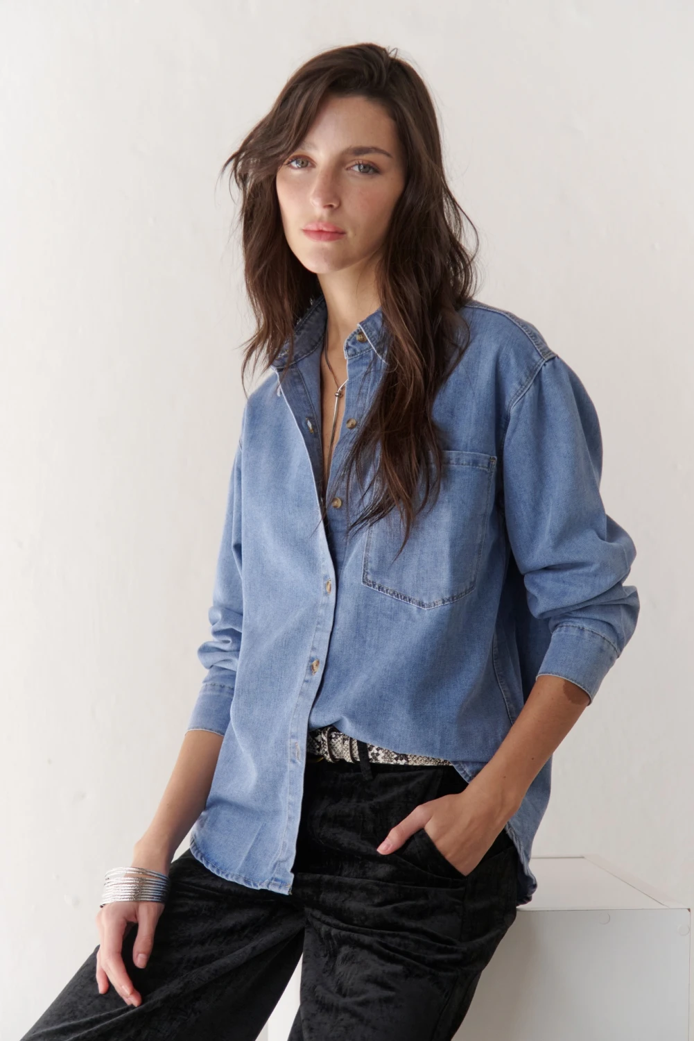 CAMISA JEAN BOTON