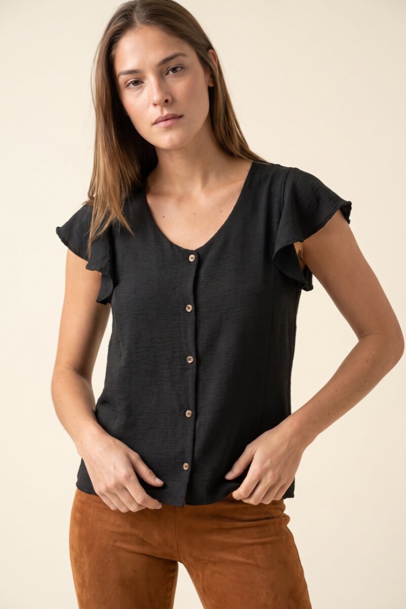 Blusa Escote V Negro