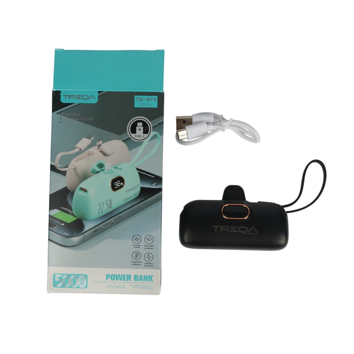 POWER BANK MINI RT974 5000MAH USB TIPO C 