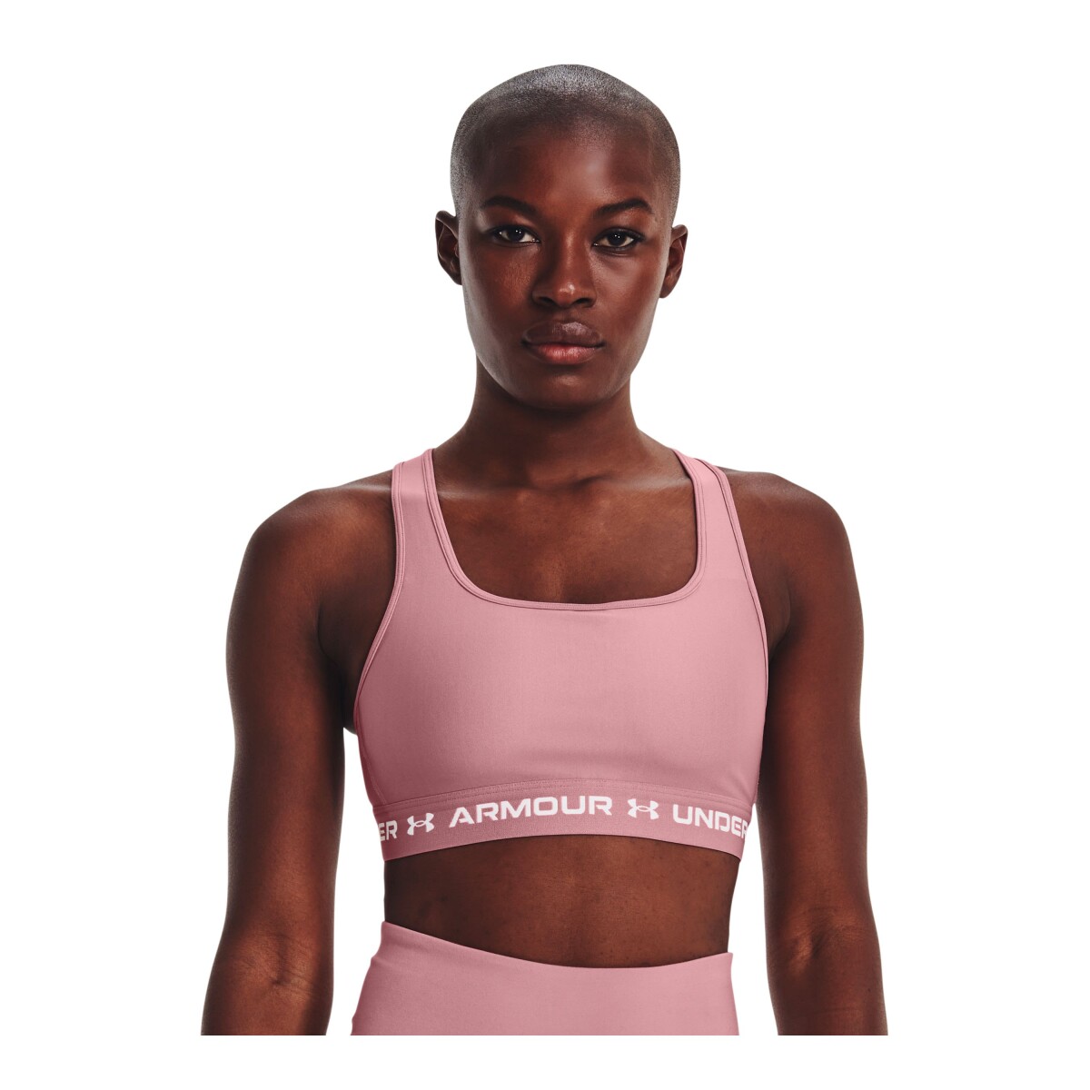 Top de Mujer Under Armour Mid Crossback - Rosado - Blanco 