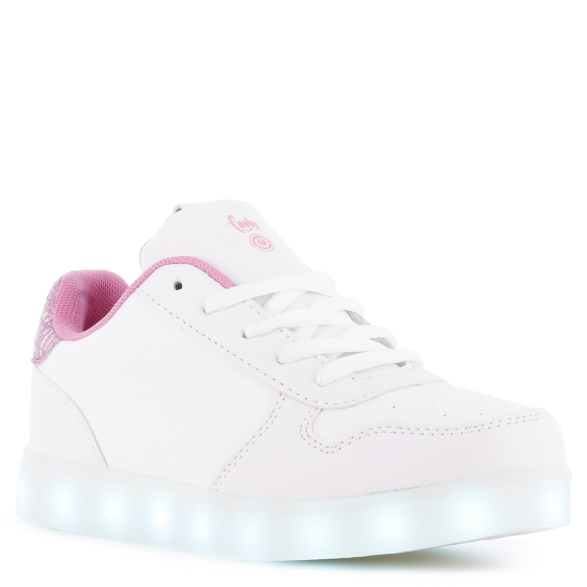 Championes Infantiles Footy Led Clasico - Blanco - Rosado 