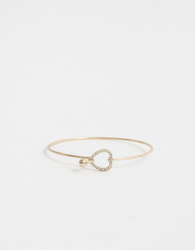 Pulseras Rígidas Con corazón Pulsera Rígida Con Corazón - Dorado