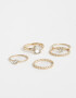 Sets Anillos Strass Crystal Sets De Anillos Con Strass Crystal - Dorado