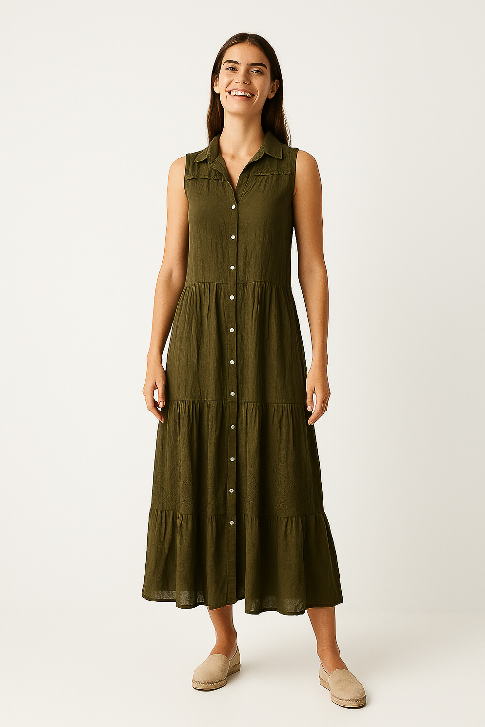 Vestido Focaria Verde Oliva Oscuro