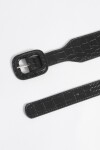 Cinturon croco con hebilla cubierta negro