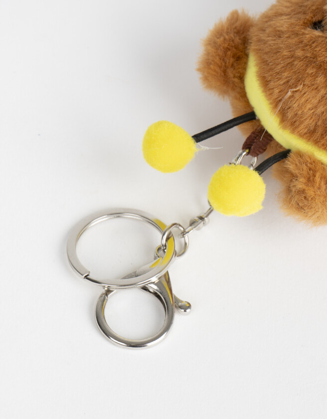 Llavero Peluche Llavero Y Charm De Peluche De Osito Abeja - Marron Medio