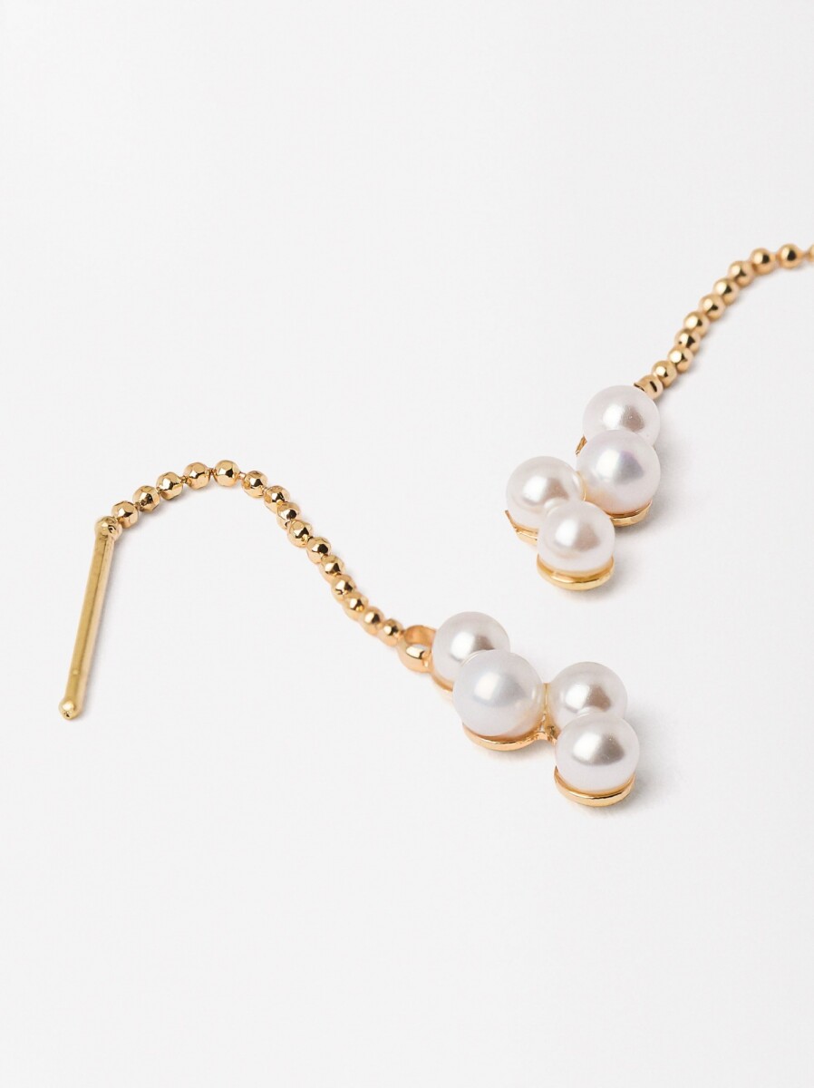Pendientes Con Perlas - dorado 