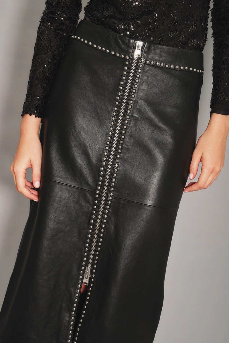 Falda Cleo Cuero Negro