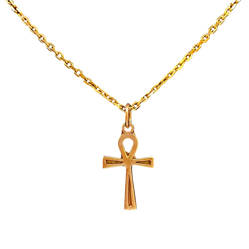 Dije Cruz egipcia-Oro bajo-Sin piedra-CP8649 Sinpiedra