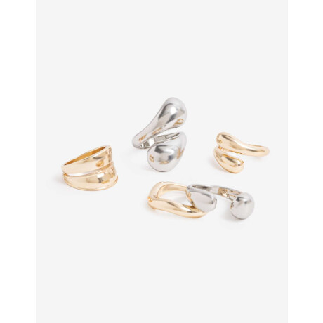 Set De Anillos Dorado