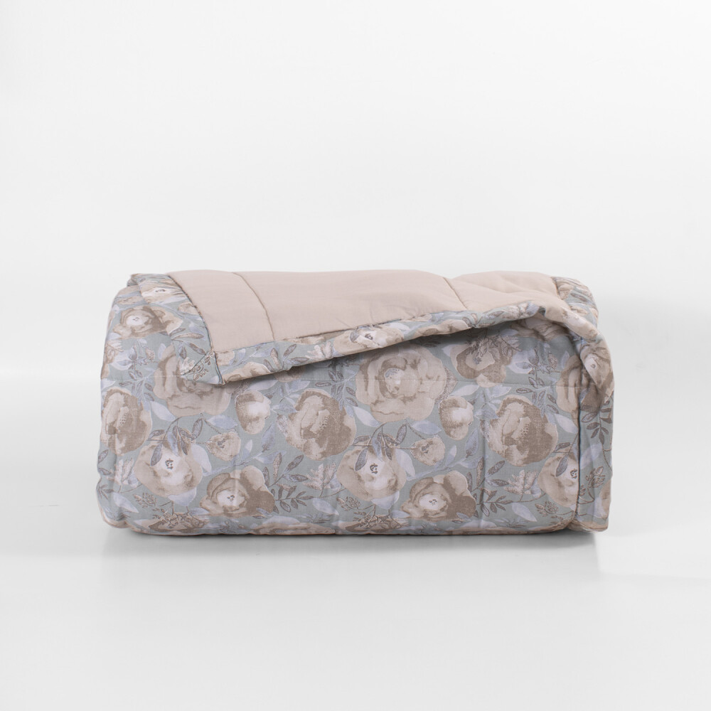 Edredón Manila 2026 Floral Beige Camera - Queen