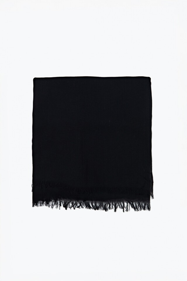 Pashmina clásica con flecos negro