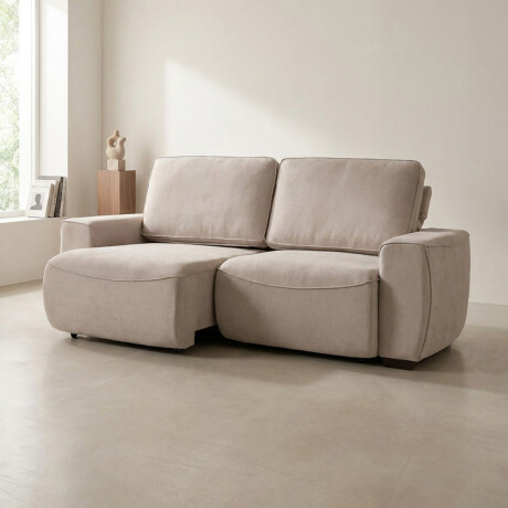 Sofá Adan (Retráctil) - Tela Microfibra - 2 módulos 12072 (Beige)
