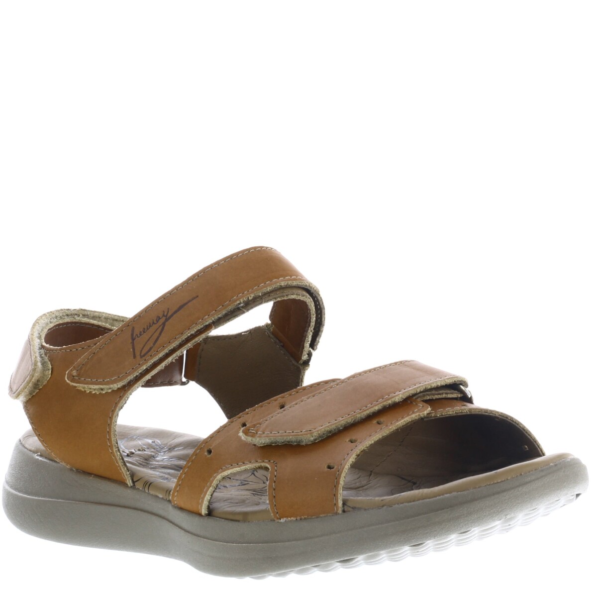 Sandalias de Mujer Freeway Casual c/Velcro - Marrón Fósil - Marrón Whisky 