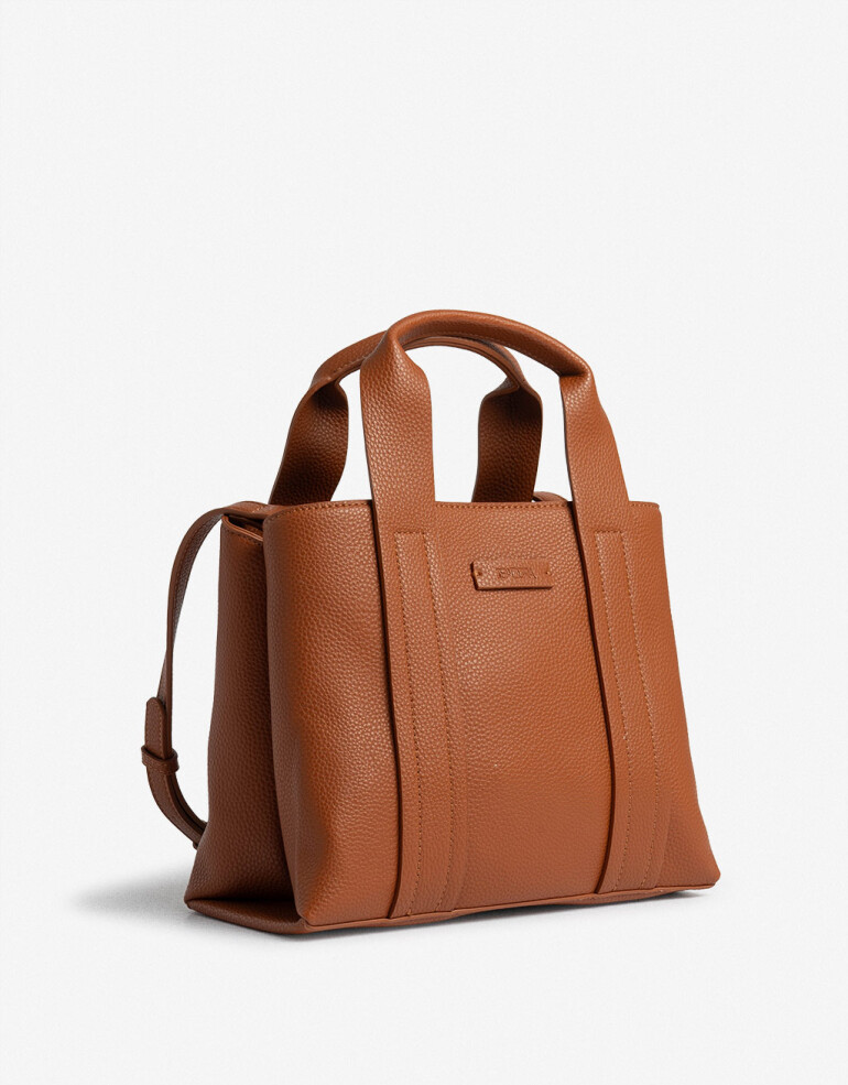 City Basicos Cartera City Con Doble Asa - Marron Suela
