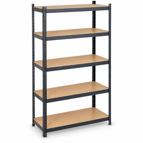 Estantería Metálica Madera 5 Estantes Reforzada Negro