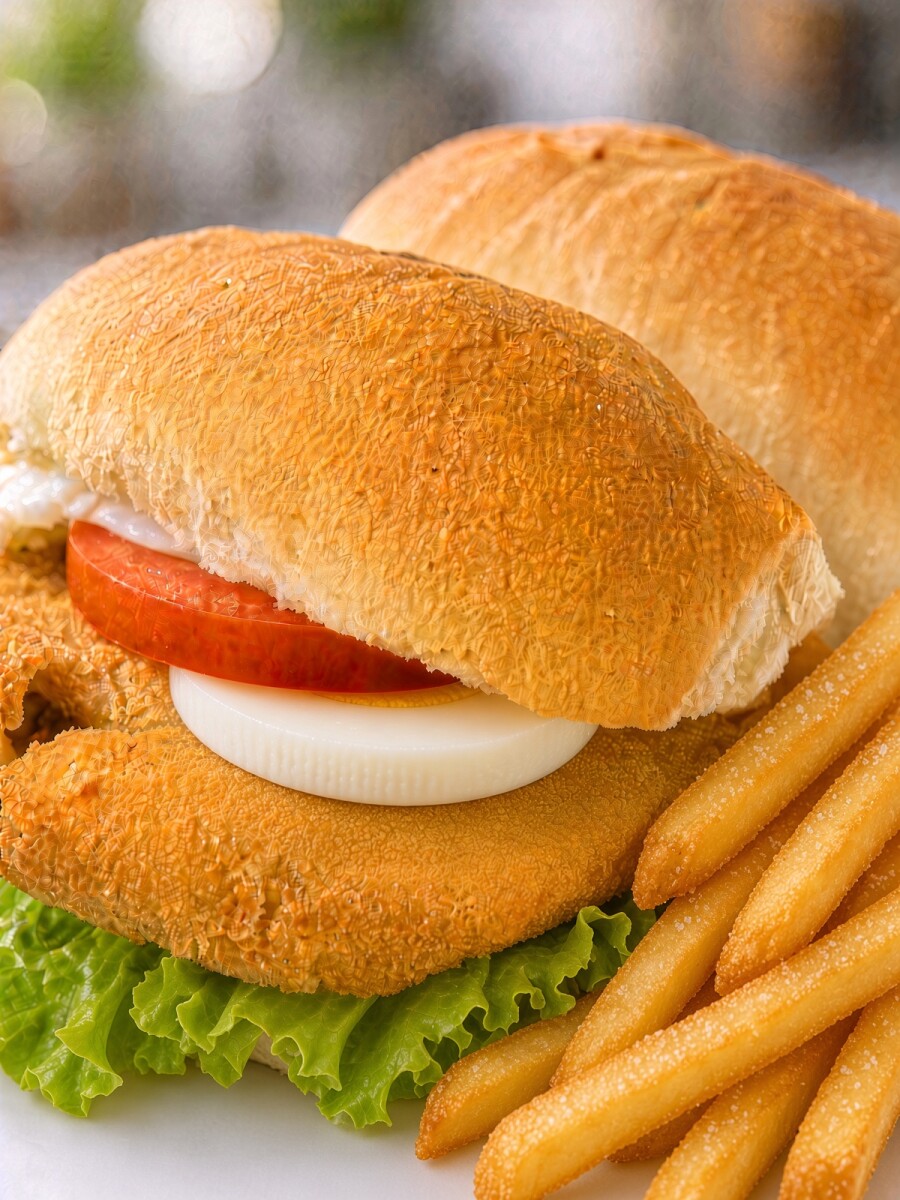 Milanesa en Dos Panes - con Papas Fritas 