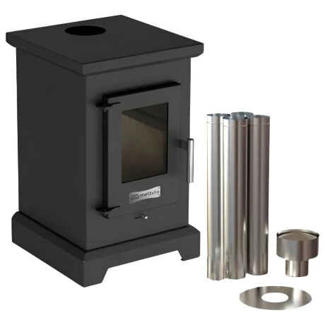 Calefactor A Leña Doble Comb Dublin 50m2 Kit Techo Metavila Calefactor A Leña Doble Comb Dublin 50m2 Kit Techo Metavila