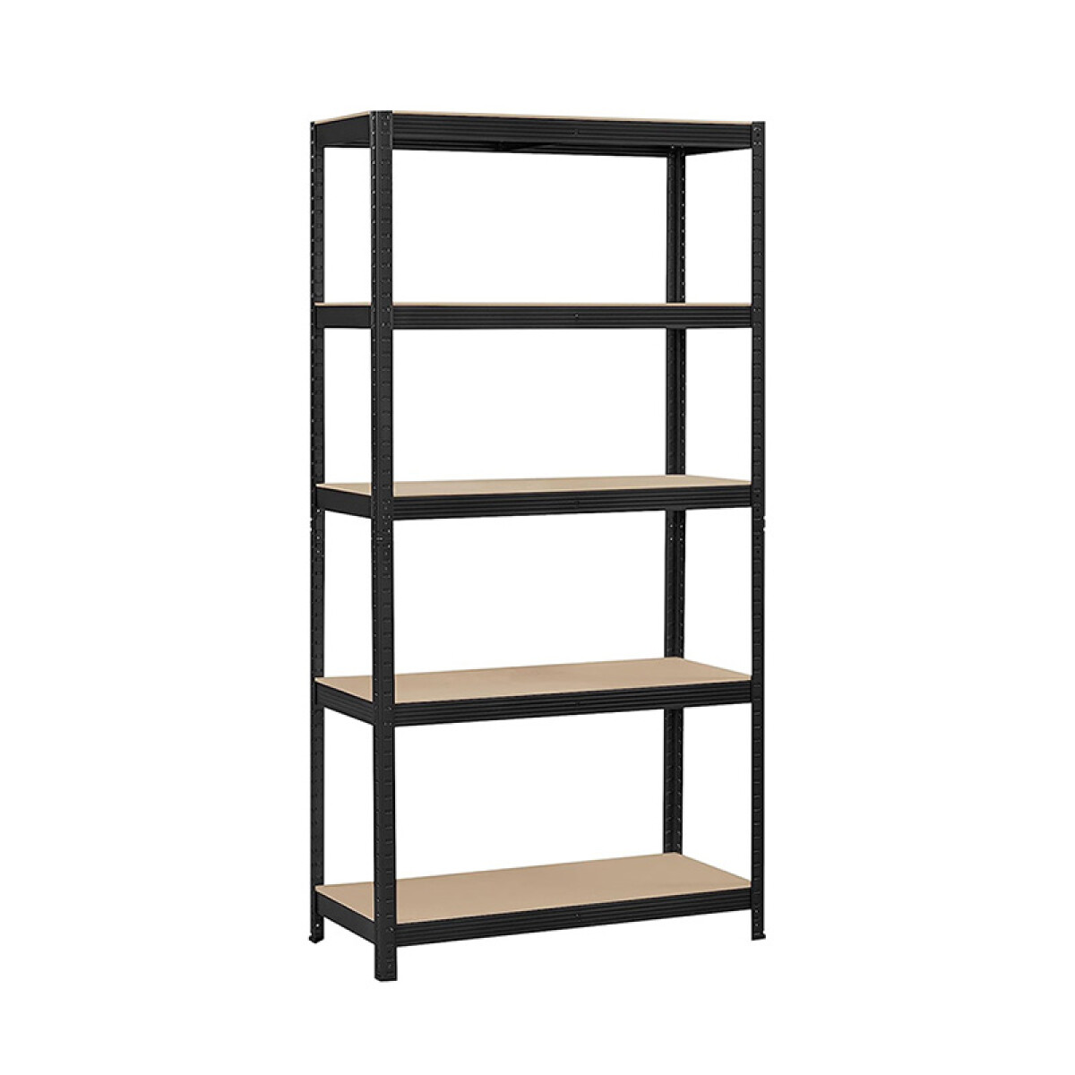 Estanteria Metalica con Estantes en MDF Negra 180x90x40 cm 