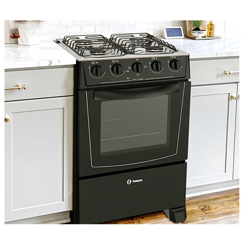 Cocina Thompson Combinada Cth 1500 Color Negro Con Puerta Con Visor 220v Cocina Thompson Combinada Cth 1500 Color Negro Con Puerta Con Visor 220v
