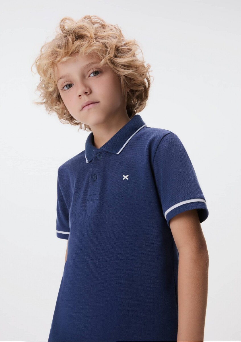 CAMISA POLO MM MASC - AZUL MEDIO 