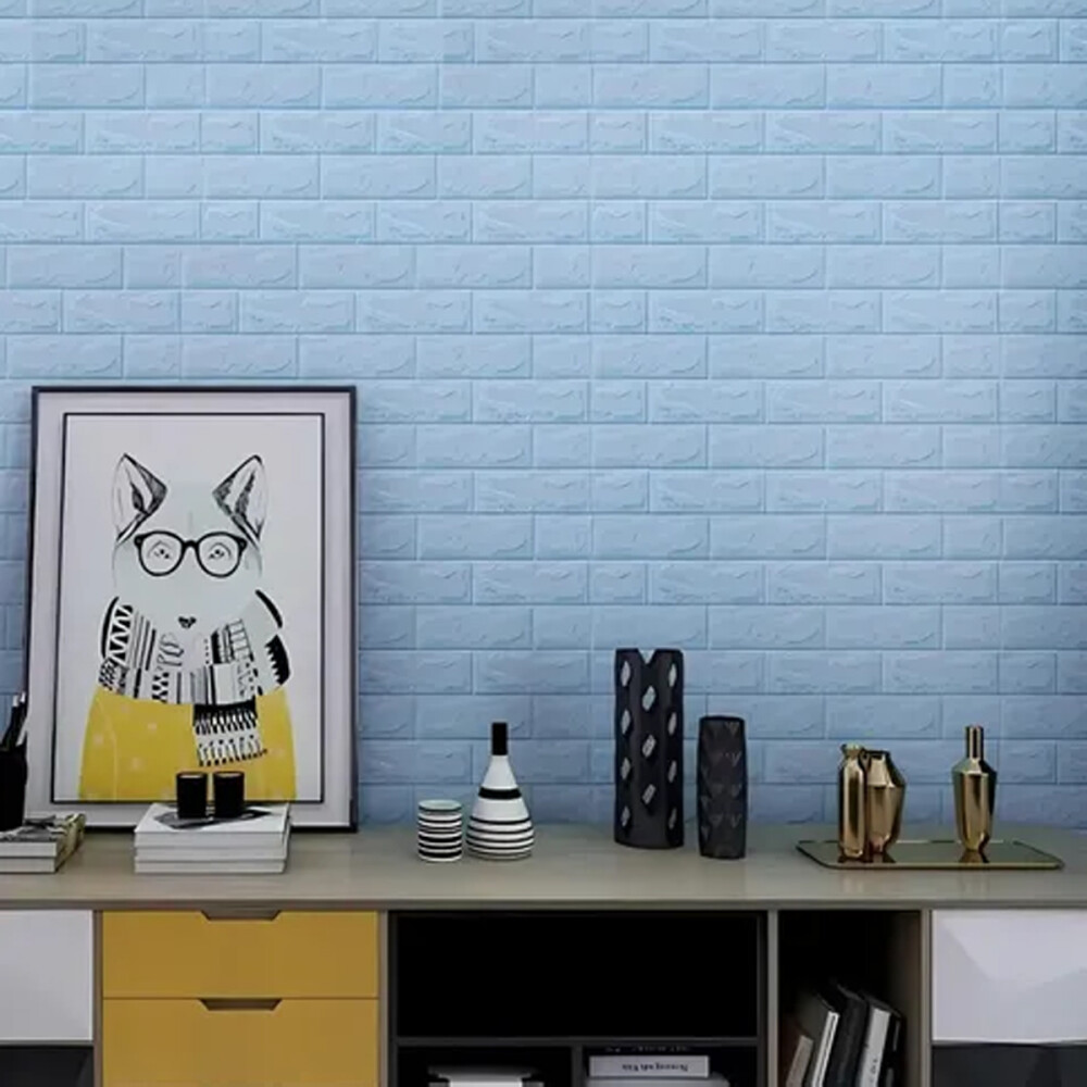 Placas Autohadhesivas Pack x50 Para Revestimiento Para Pared Celeste