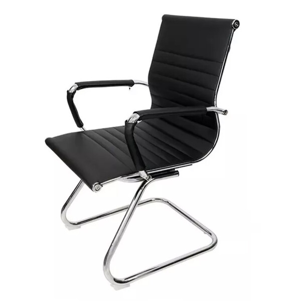 Silla De Escritorio Ergonómica Con Tapizado De Cuero Sintético SILLA ATENCION CROMADA SIMIL CUERO