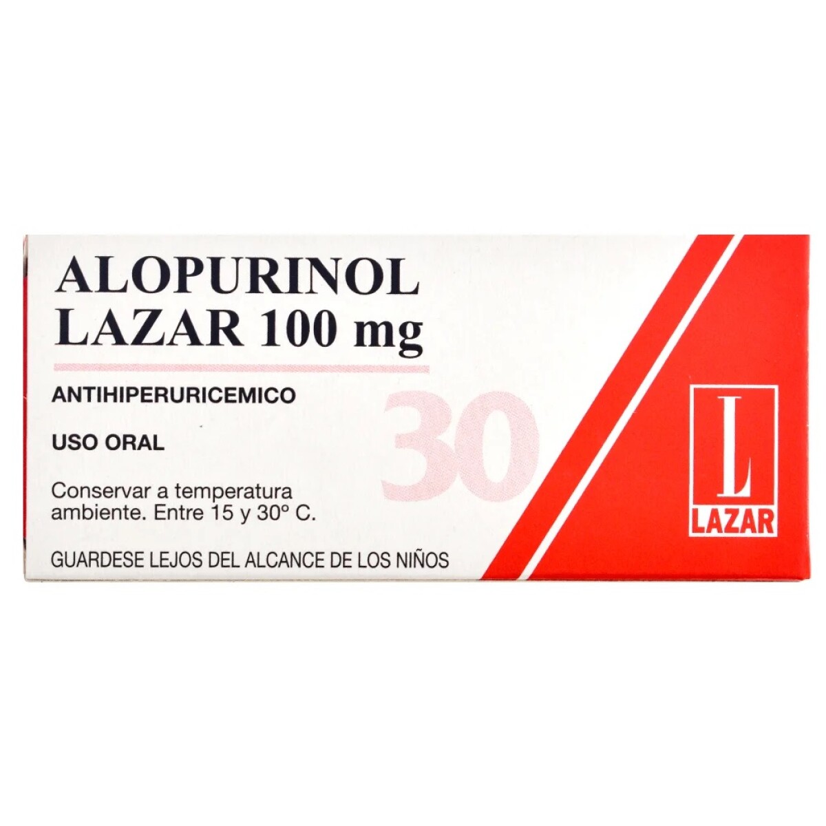 Allopurinol Lazar 100 mg 30 Comprimidos 
