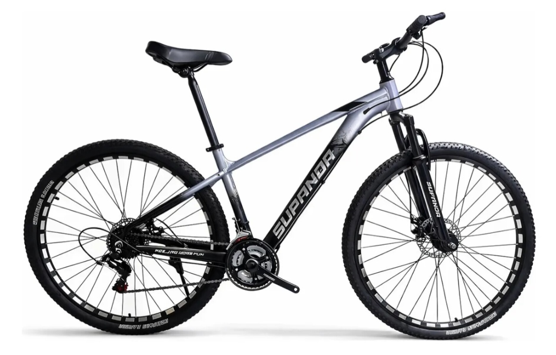 Bicicleta Montaña Aluminio 21 Vel Rodado 29 Cambio Shimano - Gris Claro 