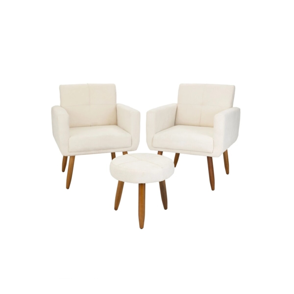 Conjunto Decorativo 492 Dallas 2 Poltronas + Puff Celeste 