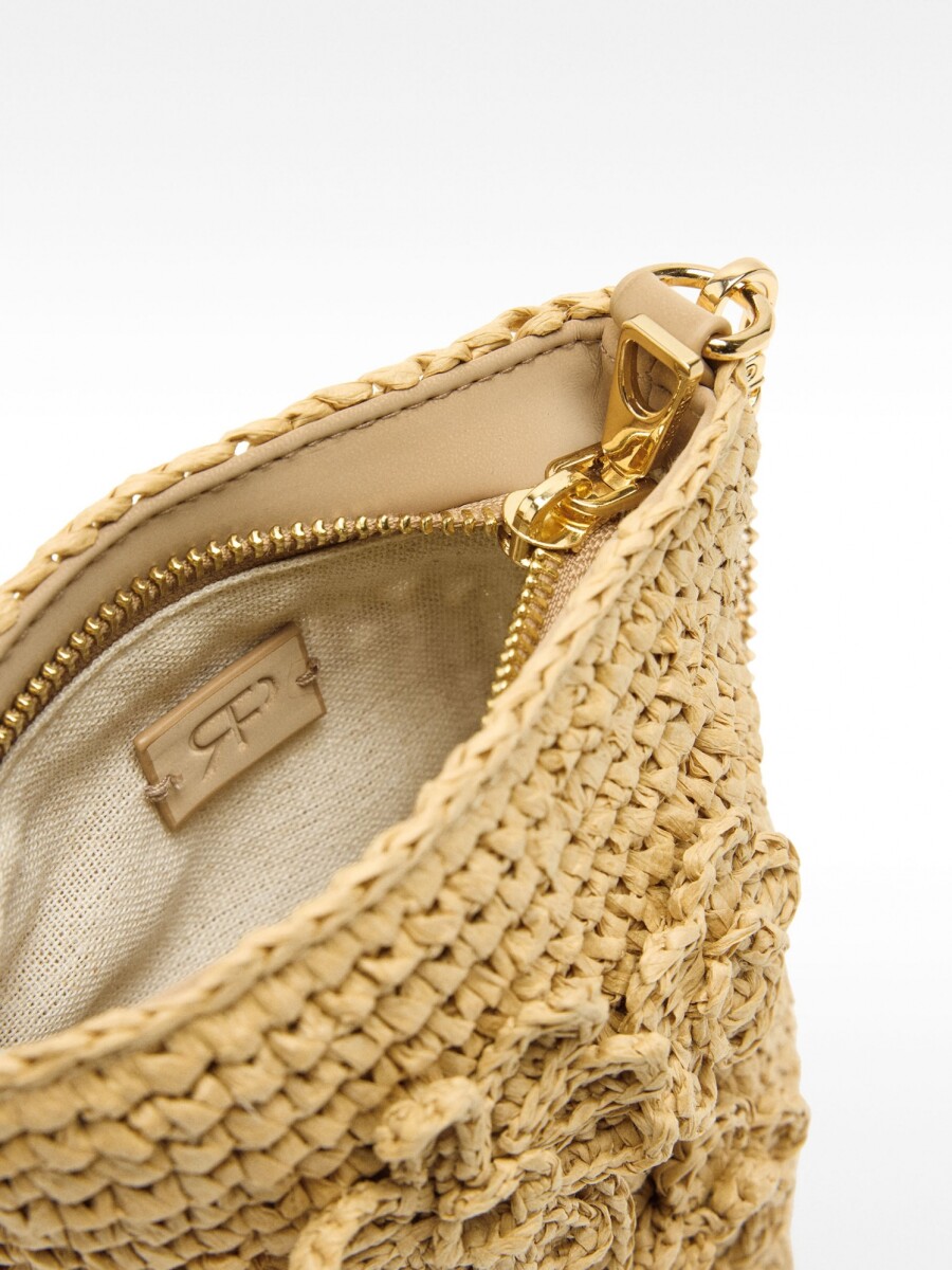 Bolso Para Móvil Efecto Rafia beige
