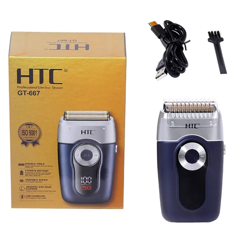 Afeitadora Inalámbrica con Láminas Hipoalergénicas HTC GT-667 Carga USB Afeitadora Inalámbrica con Láminas Hipoalergénicas HTC GT-667 Carga USB