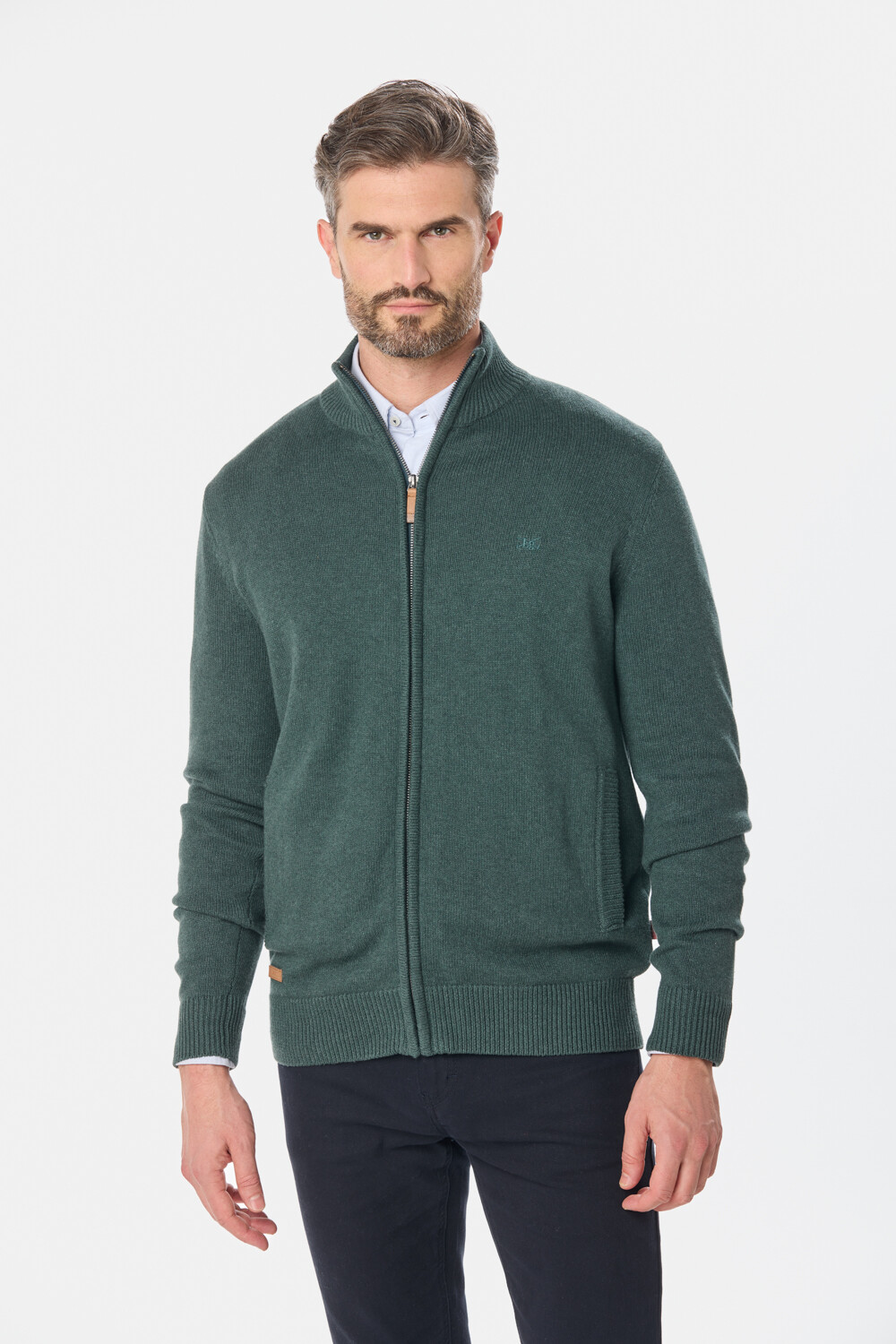 CAMPERA TEJIDA DE ALGODON Verde