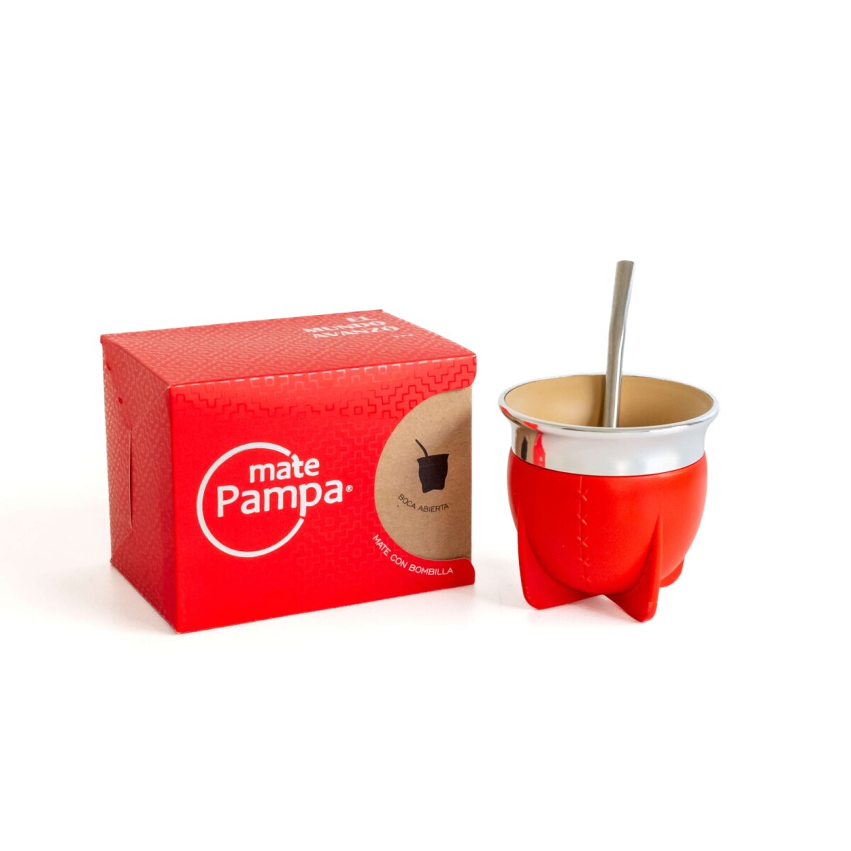 MATE PAMPA MATE TRADICIONAL BOCA ABIERTA - ROJO 