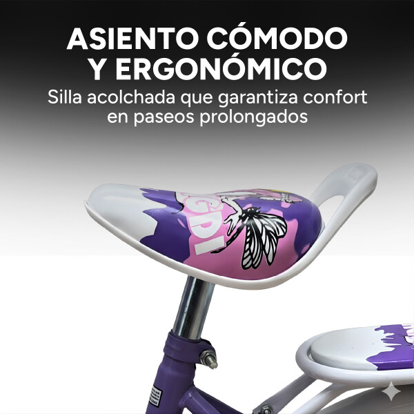 Bicicleta infantil Shengdi Rod 12 Canasto Parrilla Rueditas Color Violeta