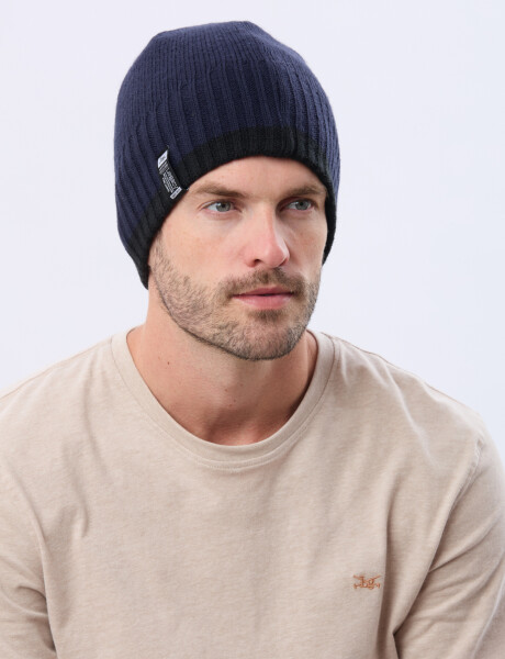 GORRO TEJIDO REVERSIBLE Azul