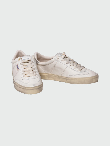 Golden Goose-Championes de cuero acordonados, Soul star Blanco