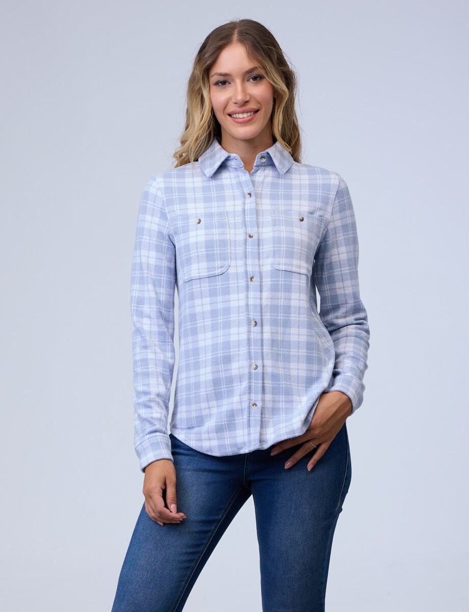 Camisa Soft Cuadrille - Celeste/multi 