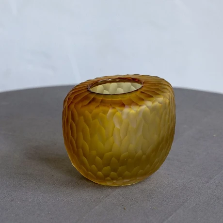 Florero Decorativo Vidrio Amberes Alto 12cm x Ø13cm Florero Decorativo Vidrio Amberes Alto 12cm x Ø13cm