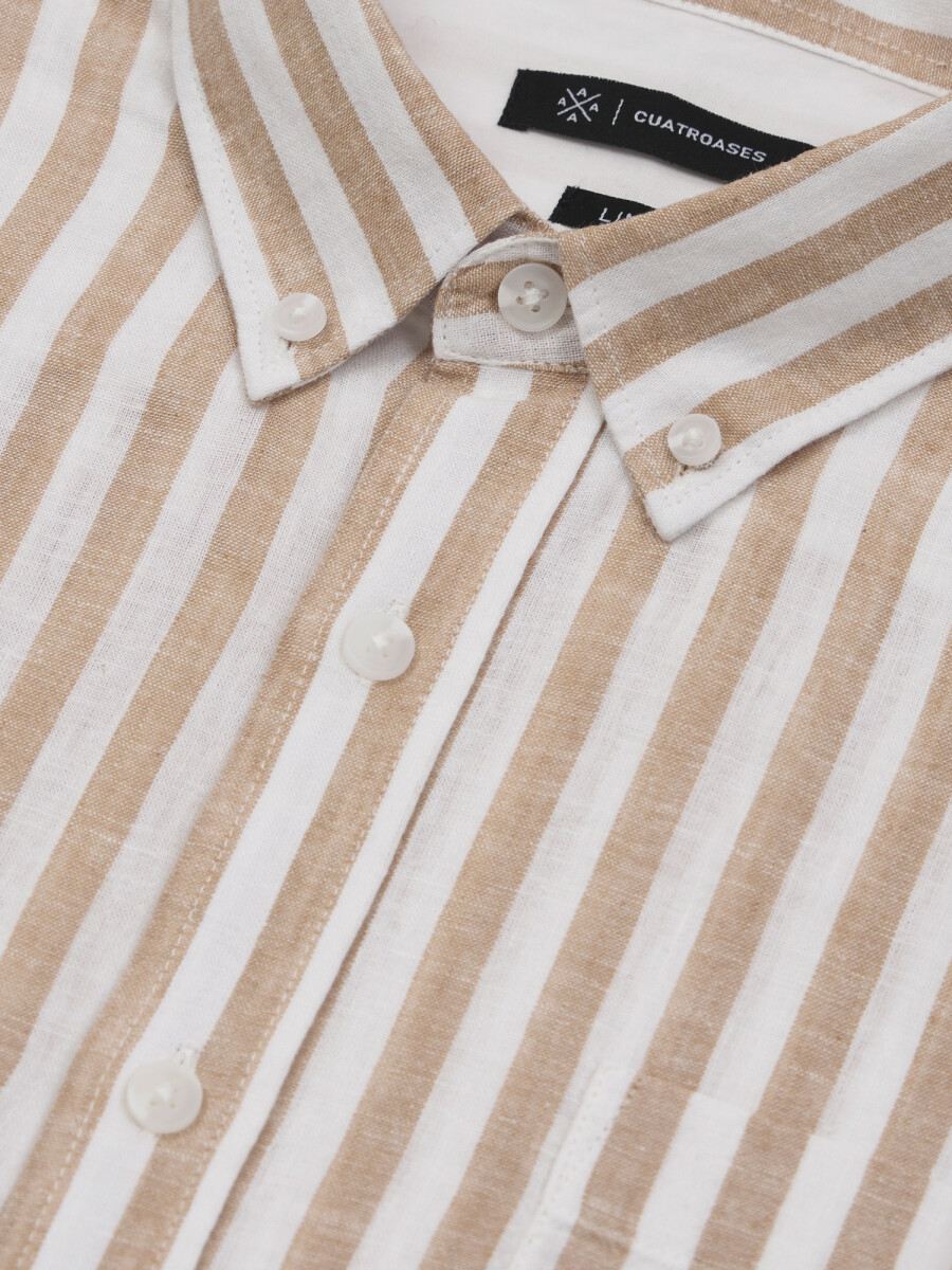 Camisa m/c lino - tostado 