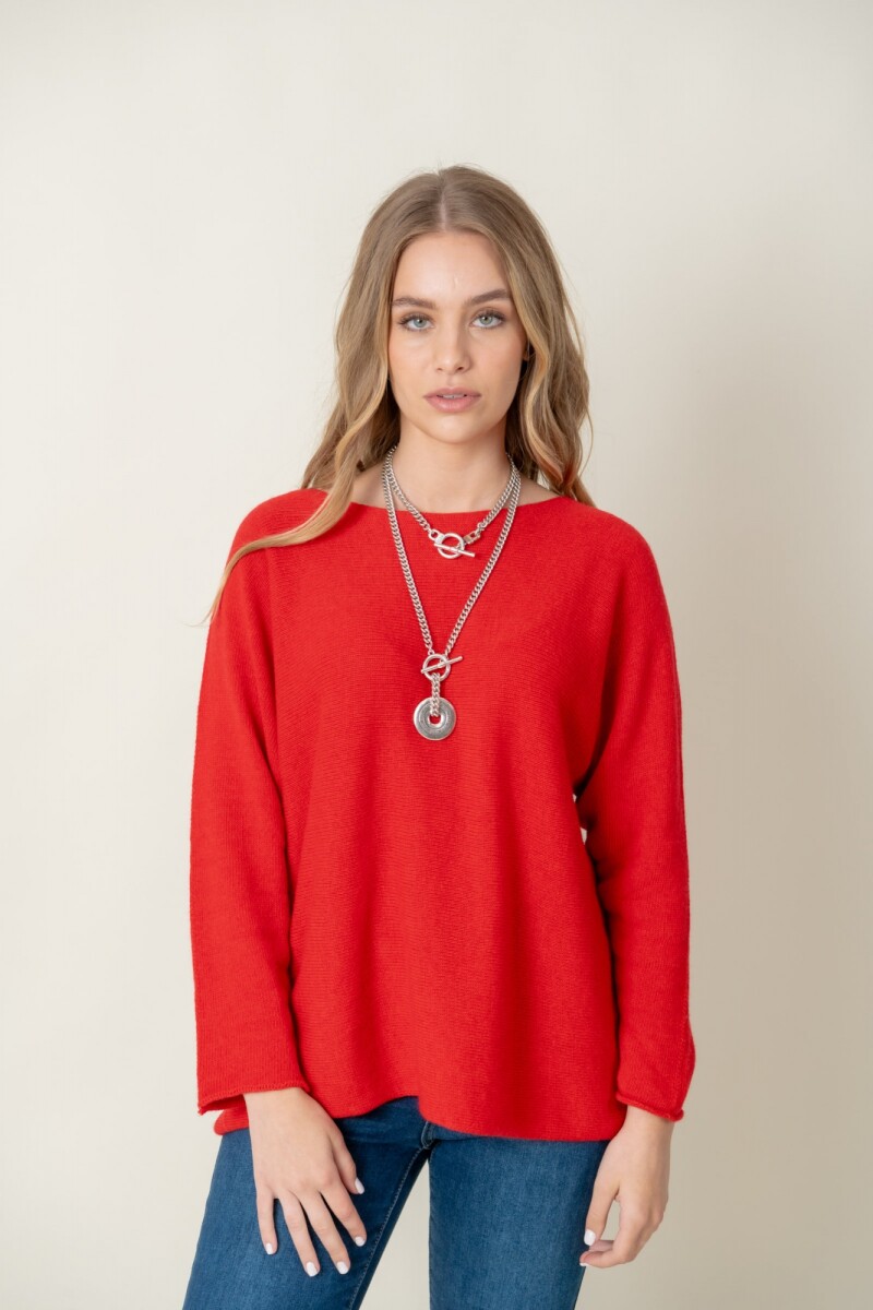 Sweater lana liso - Rojo 