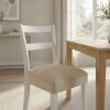 Silla laca blanca tapizada tela beige - PRODUCTO CON DETALLES Silla laca blanca tapizada tela beige - PRODUCTO CON DETALLES