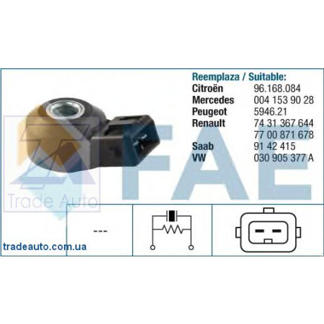 INYECCION PARTES - SENSOR DETONACION GOL POLO VECTRA R19 - INYECCION PARTES - SENSOR DETONACION GOL POLO VECTRA R19 -