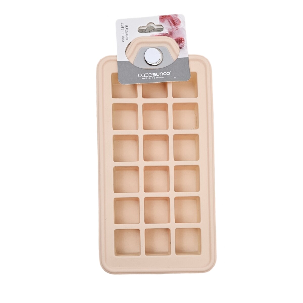 Cubetera Hielera Bandeja en Silicona para 18 Cubos de Hielo - Salmón 