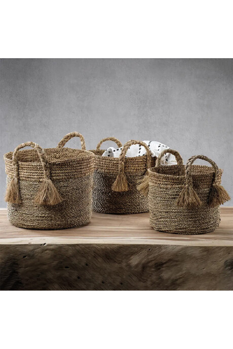 CANASTOS SET X 3 CANASTOS SUMATRA SISAL Y SEAGRASS